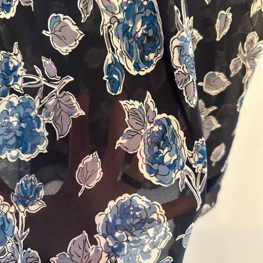 Vintage Y2K Era Victoria's Secret Angels Black and Blue Floral Slip Dress Small - Picture 6 of 7